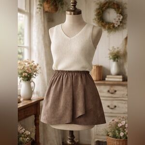 Wilfred Free Suede Charcoal Grey Tulip Mini Skirt